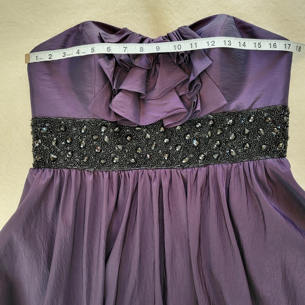 Vintage Strapless Formal Maxi Gown Purple Size 14 Flirt By Maggie Sottero - Picture 2 of 16